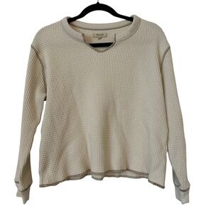 Madewell Cream Waffle Knit Sweatshirt